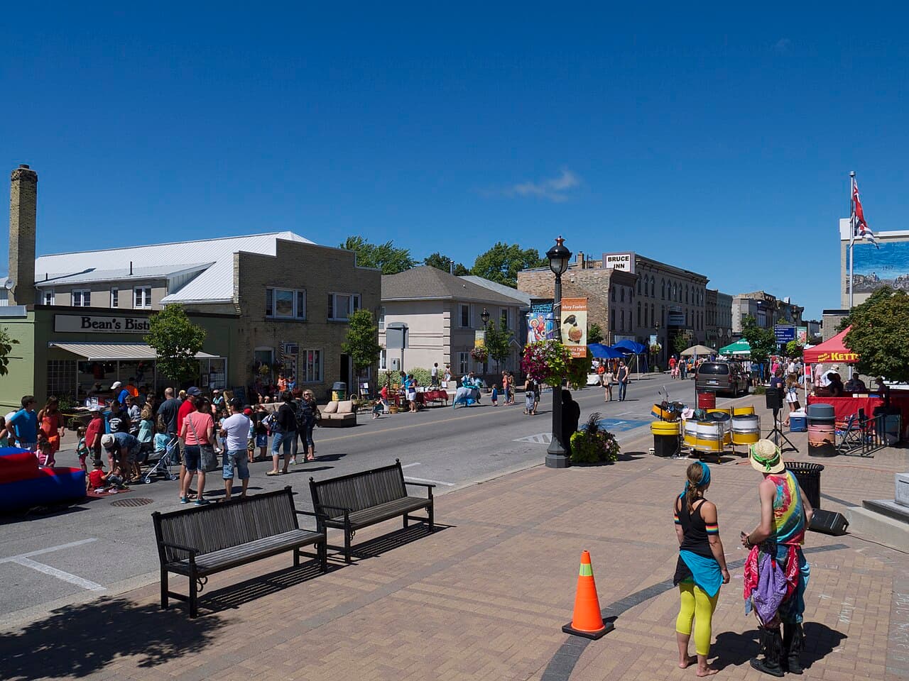 Pedestrians on Queen Street in downtown Kincardine.