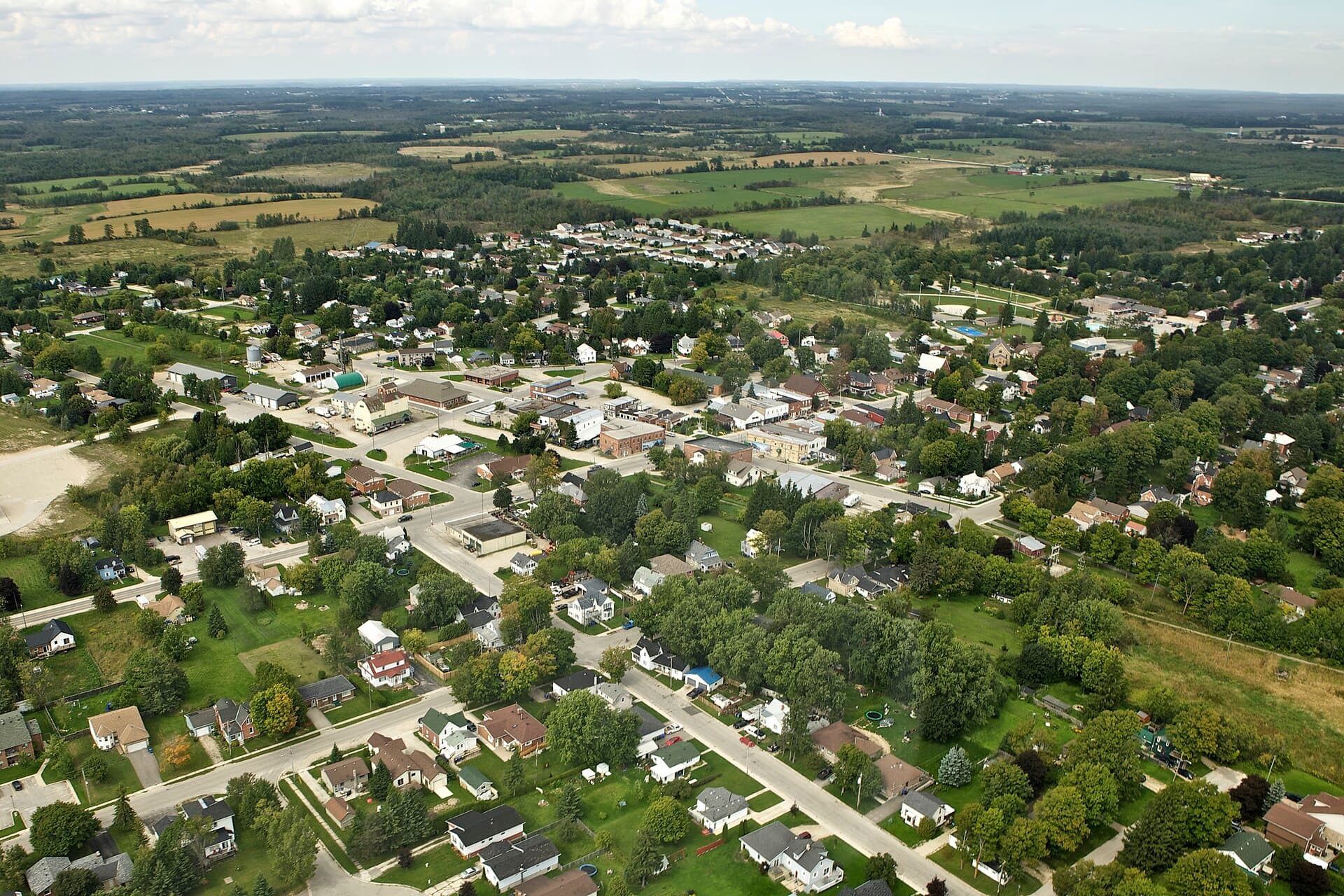 Aerial view of Dundalk, Ontario