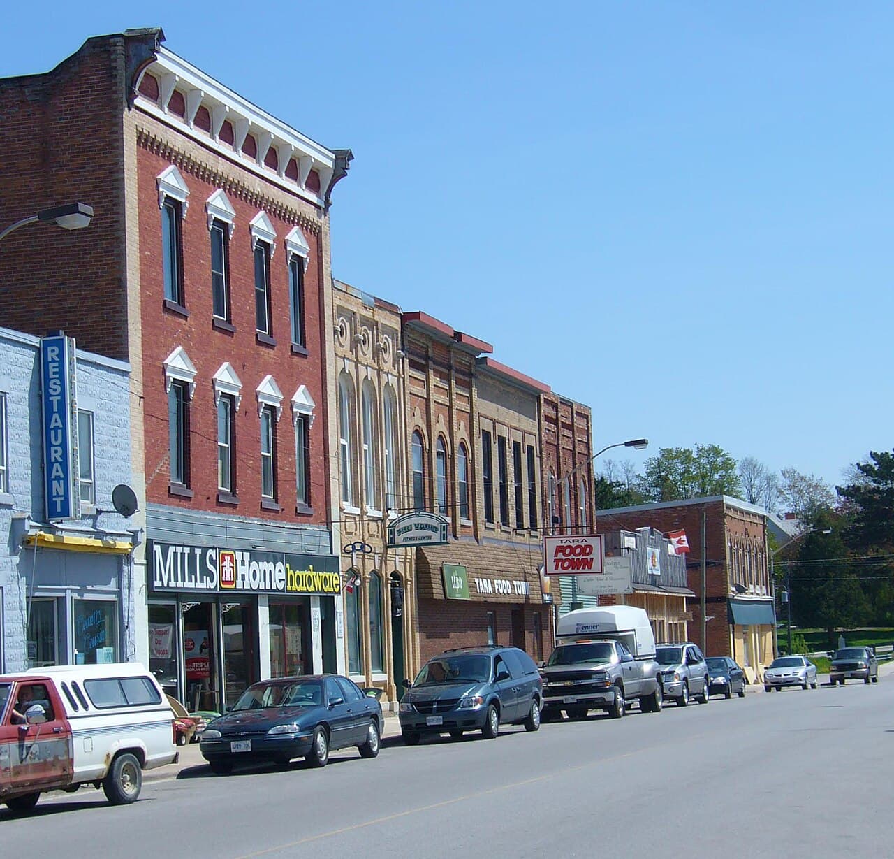 Storefronts along Yonge Street in Tara.