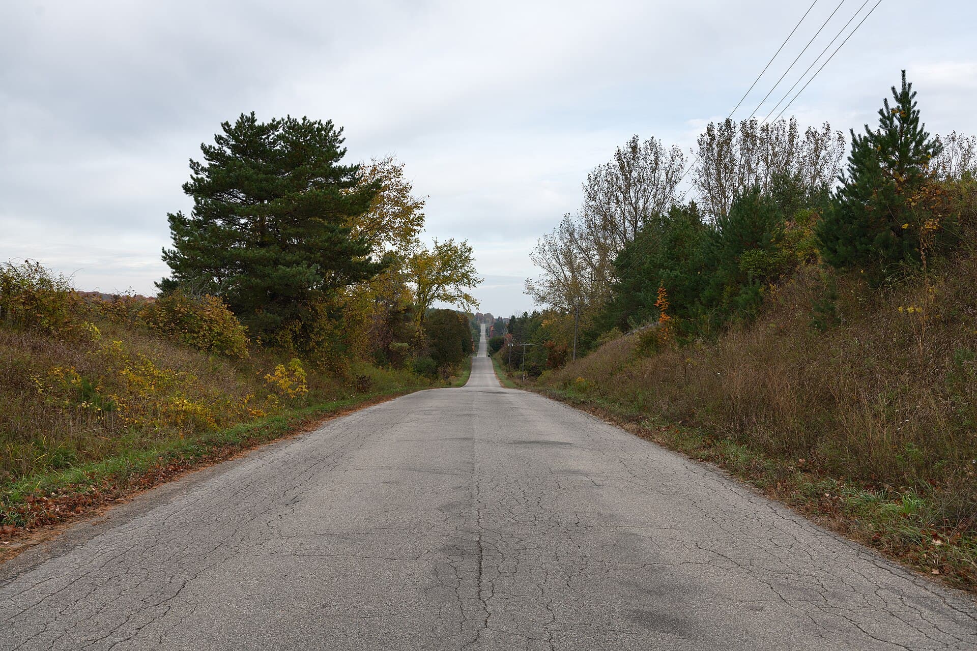 A rural gravel concession road in Ontario